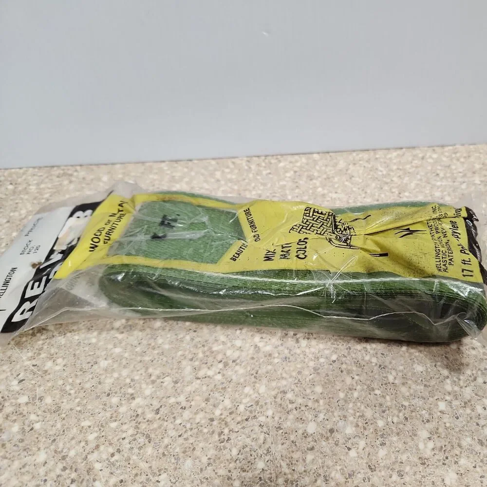 Vintage Wellington Re-Web Kit - Green with White Stripes 17 Ft Lawn Chair Repair